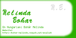 melinda bohar business card